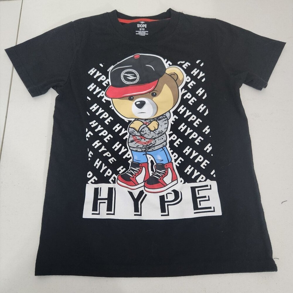 S1ope For Kids T-Shirt Hype Bear Graphic Black Size 8 to 10